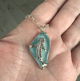 whale shark sea glass necklace
