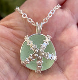 starfish seafoam sea glass necklace - tossed & found jewelry