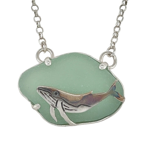 humpback sea glass necklace