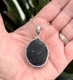 urchin orb genuine black sea glass necklace necklace - tossed & found jewelry