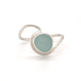sea glass ocean wave bezel rings (multiple colors/sizes) - tossed & found jewelry