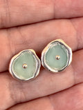 organic cup sea glass post earrings (multiple colors) - tossed & found jewelry