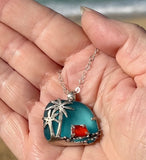 Hawaiian sunset sea glass necklace