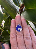 genuine cobalt sea glass wave ring