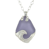 ocean wave neodymium sea glass necklace