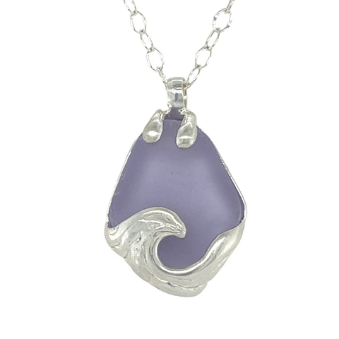 ocean wave neodymium sea glass necklace