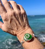 green sea glass ocean swirl bracelet