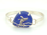 breaching humpback whale cobalt sea glass bracelet