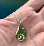green sea glass swirl necklace
