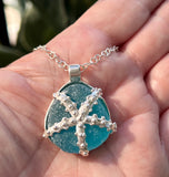 starfish aqua sea glass necklace