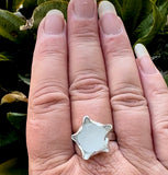 white floral genuine sea glass ring - tossed & found jewelry
