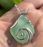 sea foam sea glass swirl necklace