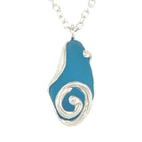 brilliant aqua sea glass swirl necklace