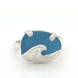 ocean wave genuine sea glass rings (various colors + sizes)