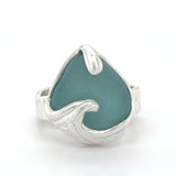 ocean wave genuine sea glass rings (various colors + sizes)