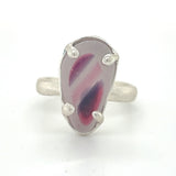 pink + purple genuine Seaham sea glass ring