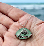 dolphin sea foam sea glass necklace
