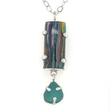 surfite + turquoise sea glass necklace