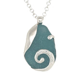 turquoise sea glass swirl necklace