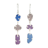 mix + match purple sea glass triple earrings