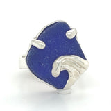 ocean wave genuine sea glass rings (various colors + sizes)