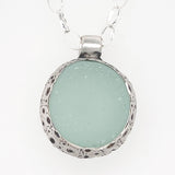 urchin orb genuine sea glass necklace