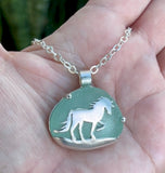 horse sea glass necklace