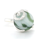 1/2 marble genuine sea glass swirl ring