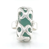 sea foam genuine sea glass ocean wave bead ring
