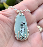 mystical sea horse sea glass necklace