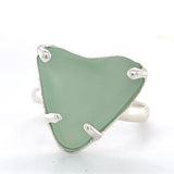 sea foam genuine sea glass heart ring