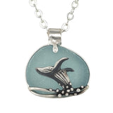 breaching humpback whale sea glass necklace