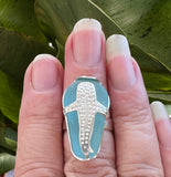 whale shark genuine sea glass ring