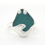 ocean wave genuine sea glass rings (various colors + sizes)