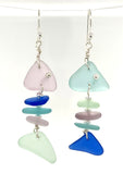 whimsical fish sea glass earrings (mulitple variations)