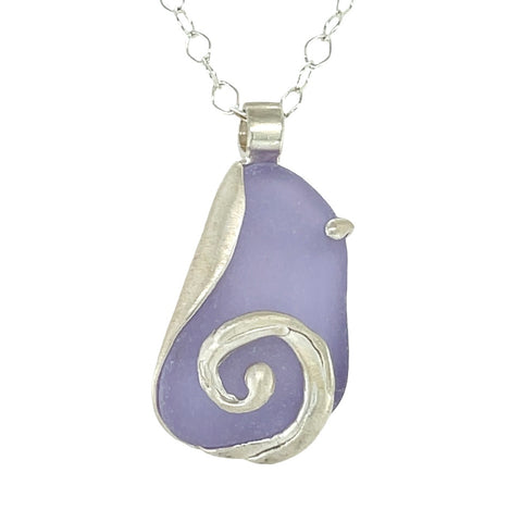 neodymium sea glass swirl necklace