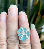 starfish turquoise genuine sea glass ring - tossed & found jewelry