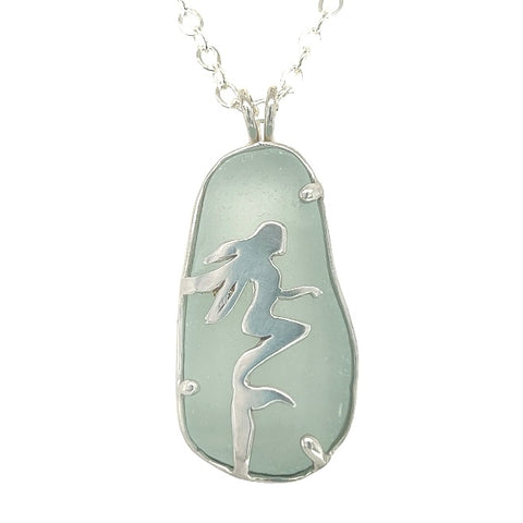 mermaid sea glass necklace