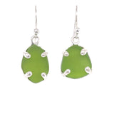 lime sea glass earrings