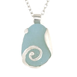 opalescent sea glass swirl necklace