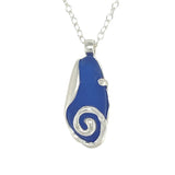 cobalt sea glass swirl necklace