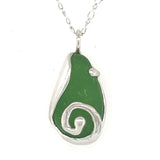 green sea glass swirl necklace