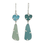 mix + match sea of blues sea glass earrings