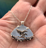 breaching humpback whale sea glass necklace