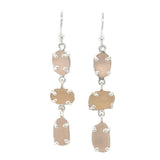 mix + match pink + peach sea glass triple earrings