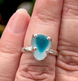 tropical ocean Seaham sea glass ring