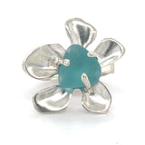 blooming plumeria sea glass rings