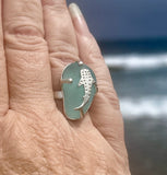 whale shark genuine sea glass ring