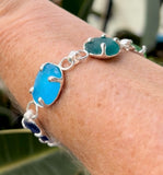 half rainbow sea glass bracelet