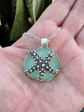 starfish sea foam sea glass necklace